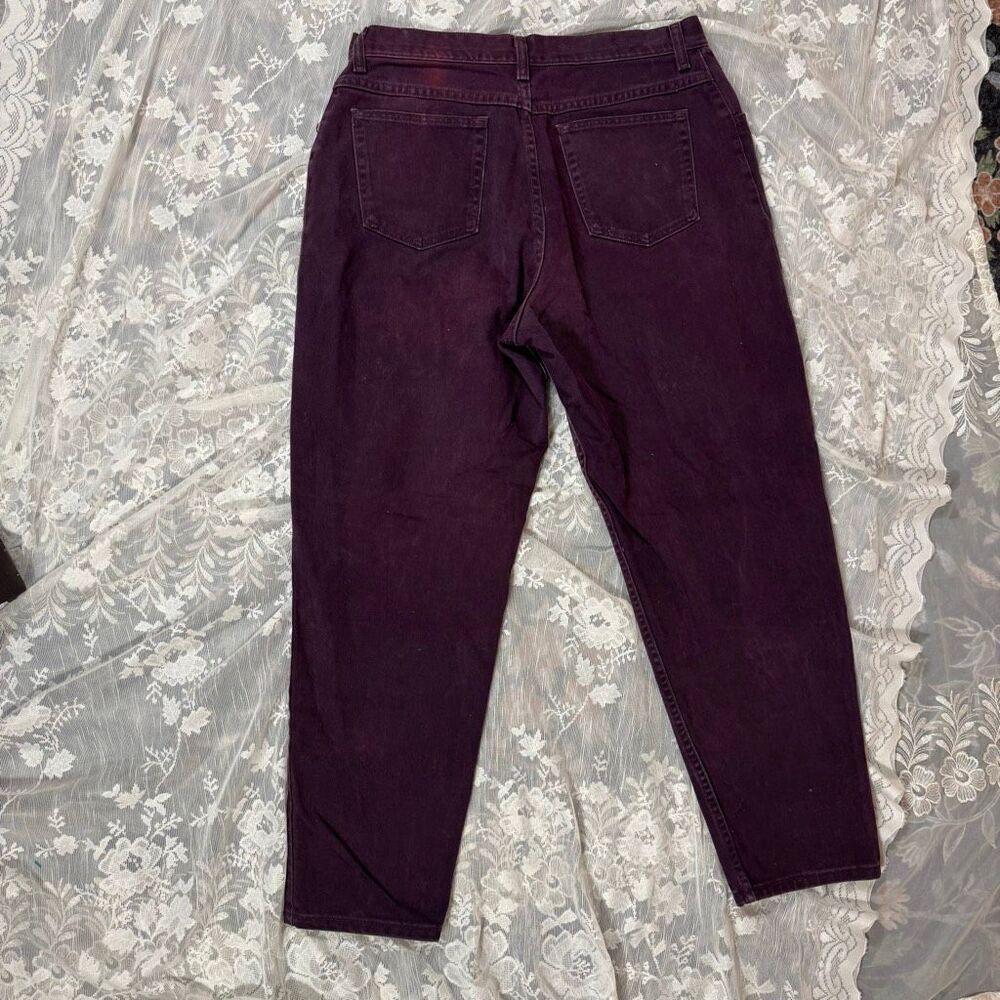 Vintage Wrangler High Rise Mom Jeans Plum Purple USA Made 16x29 100% Cotton - Picture 4 of 5